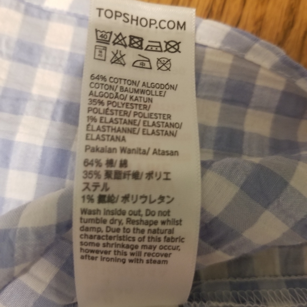 Topshop ruffles sleeve  plaid shirt - Picture 8 of 8